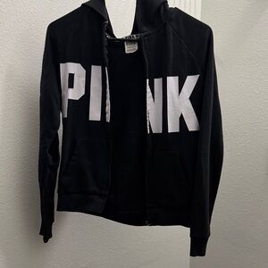 PINK Victoria's Secret Black Hoodie Jacket